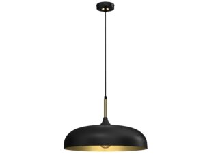 Miniaturka 6 - Lampa wisząca Talesela czarna i złota, 45 cm, kompletna na białym tle