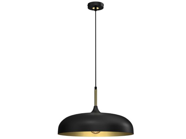 Lampa wisząca Talesela czarna i złota, 45 cm, kompletna na białym tle