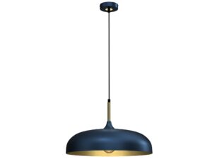 Miniaturka 3 - Niebieska lampa wisząca Talesela 45 cm, pojedynczy klosz na białym tle