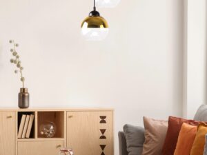 Miniaturka 1 - Lampa Talomina potrójna czarno-złota – aranżacja we wnętrzu