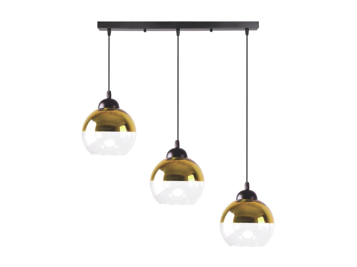 Lampa wisząca Talomina 3-punktowa czarno-złota
