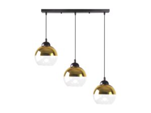 Miniaturka 3 - Lampa wisząca Talomina 3 klosze złote i czarne zawieszenie
