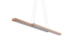 Miniaturka 2 - Lampa Tamelino zbliżenie dwóch pasków LED w profilach z dekorem drewna