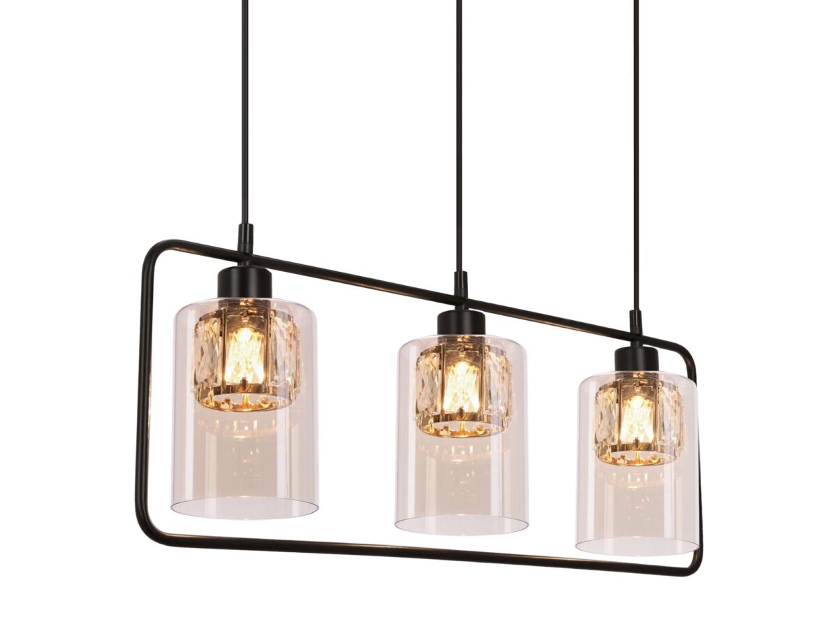 Lampa wisząca Telasa 3-punktowa 70 cm czarna