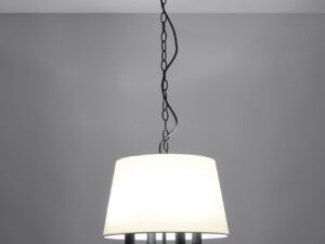 Miniaturka 2 - Lampa wisząca Telerio 4-punktowa zapalona na szarej ścianie