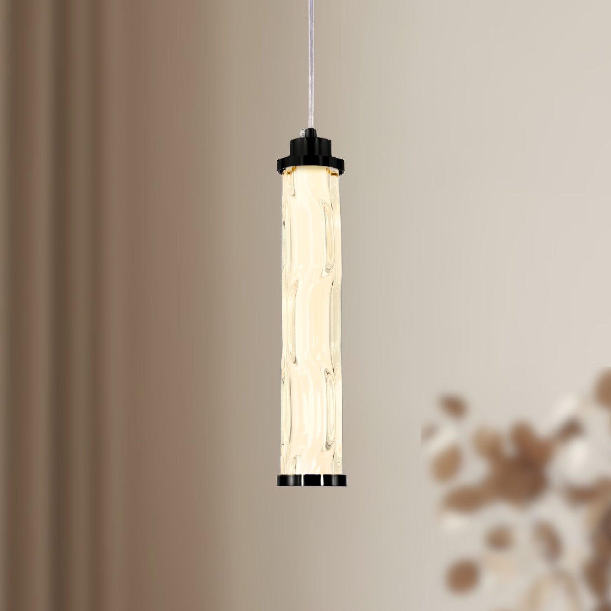 Lampa wisząca Telimio LED 10 W szczegóły szklanego klosza