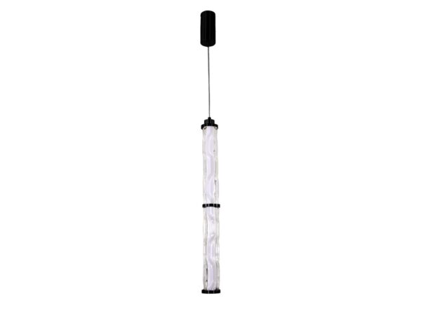 Lampa wisząca Telimio LED 18 W z długą przezroczystą tubą na białym tle