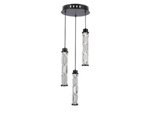 Miniaturka 5 - Lampa wisząca Telimio czarna przezroczyste klosze trzy LED