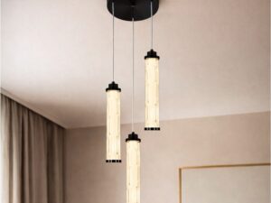 Miniaturka 1 - Lampa wisząca Telimio trzy punkty LED w aranżacji jadalni
