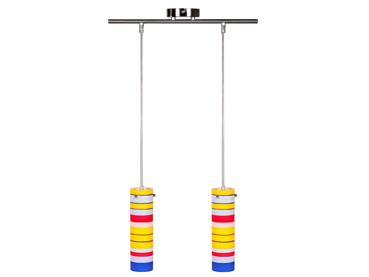 Lampa wisząca dwupunktowa Telivora 45,5 cm nikiel kolorowa