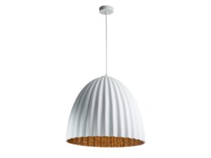 Miniaturka 4 - Lampa wisząca Telma 50 M biała z miedzianym wnętrzem klosza