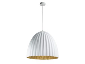 Miniaturka 3 - Lampa wisząca Telma 50 M biała ze złotym wnętrzem klosza