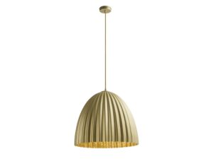 Miniaturka 1 - Lampa wisząca Telma 50 M złota, dekoracyjny ryflowany klosz