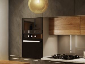 Miniaturka 5 - Lampa wisząca Telonio brązowa – aranżacja przy blacie