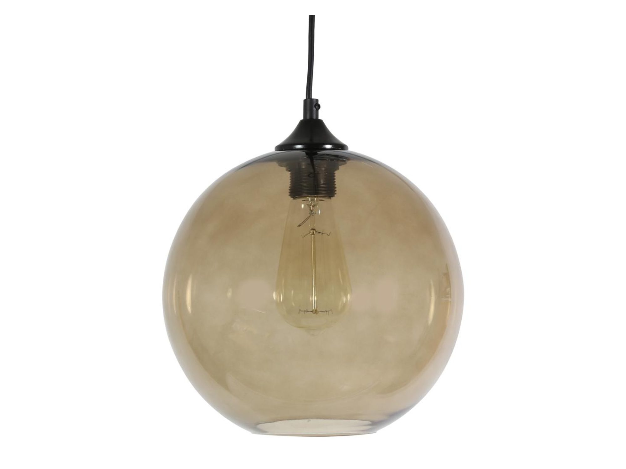 Lampa wisząca Telonio brązowa szklana 25 cm na białym tle