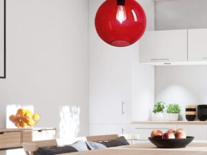 Miniaturka 1 - Lampa wisząca Telonio czerwona – aranżacja przy stole