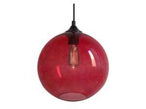 Miniaturka 8 - Lampa wisząca Telonio czerwona szklana 25 cm na białym tle
