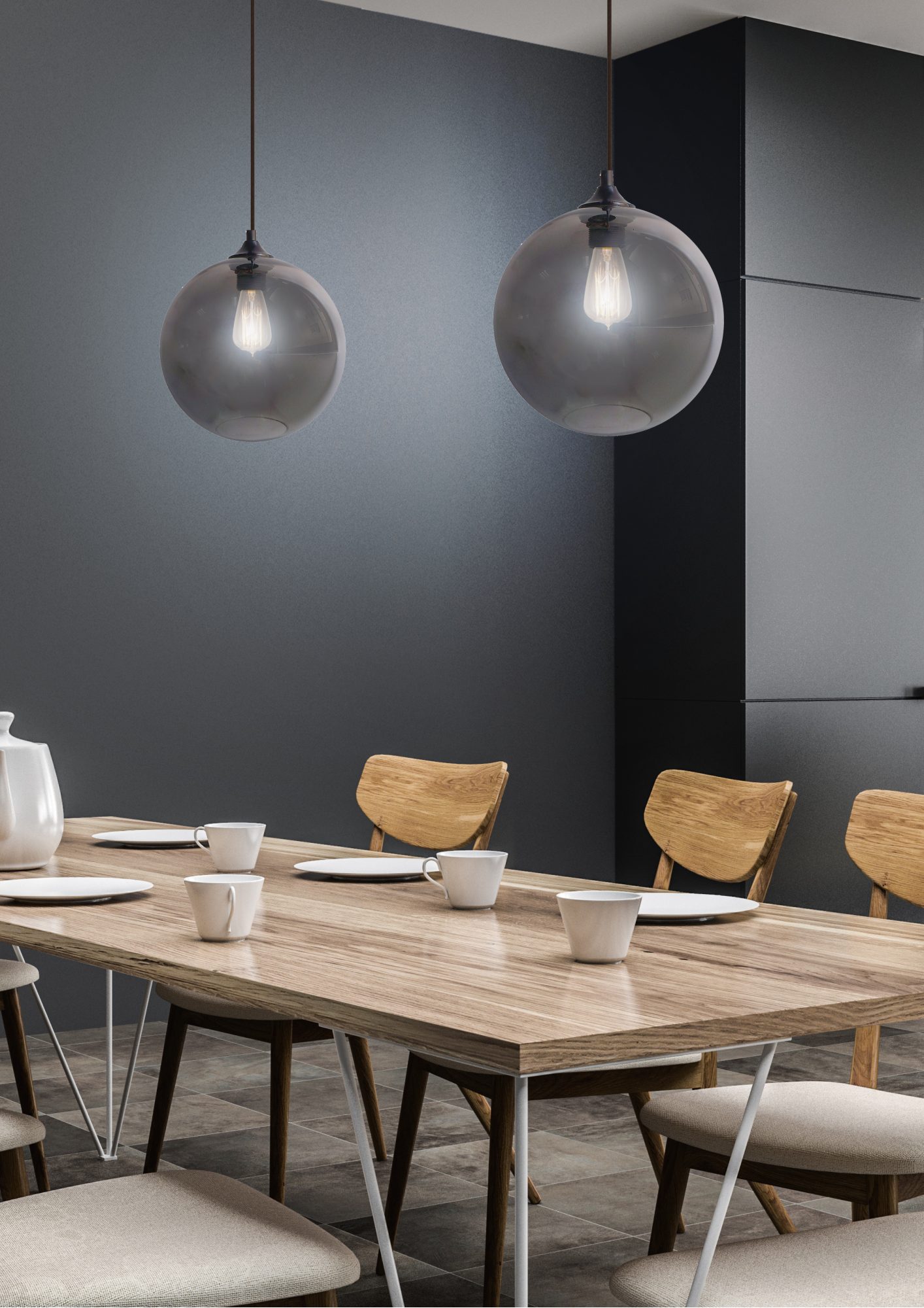 Lampa wisząca Telonio srebrny – aranżacja wnętrza