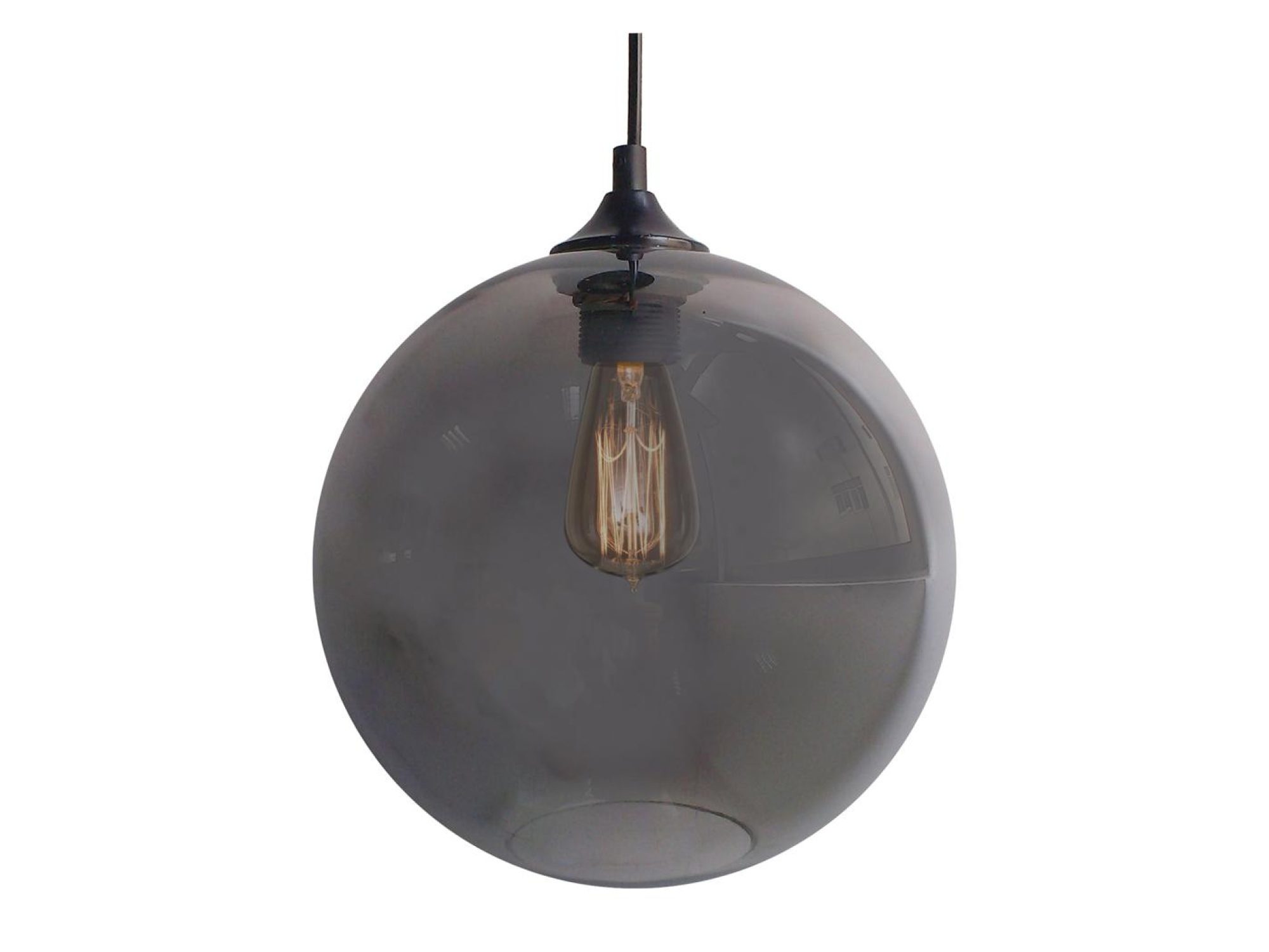 Lampa wisząca Telonio srebrna szklana 25 cm na białym tle