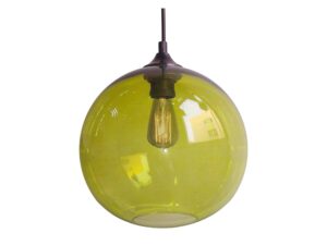 Miniaturka 2 - Lampa wisząca Telonio zielona szklana 25 cm na białym tle