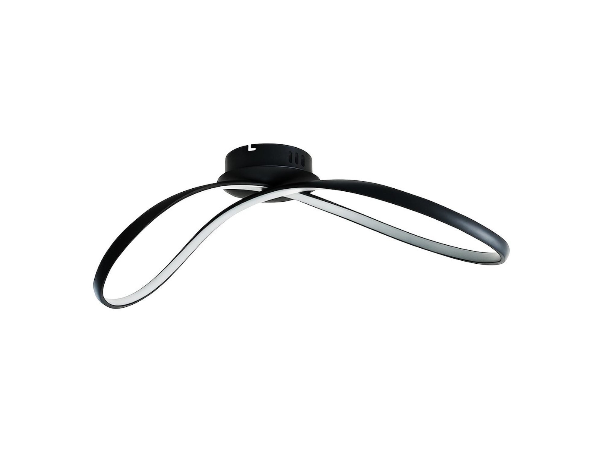 Czarna lampa sufitowa Telosano LED 21 W na białym tle