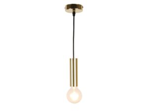 Miniaturka 3 - Złota pojedyncza lampa wisząca Telovora z cylindryczną oprawą