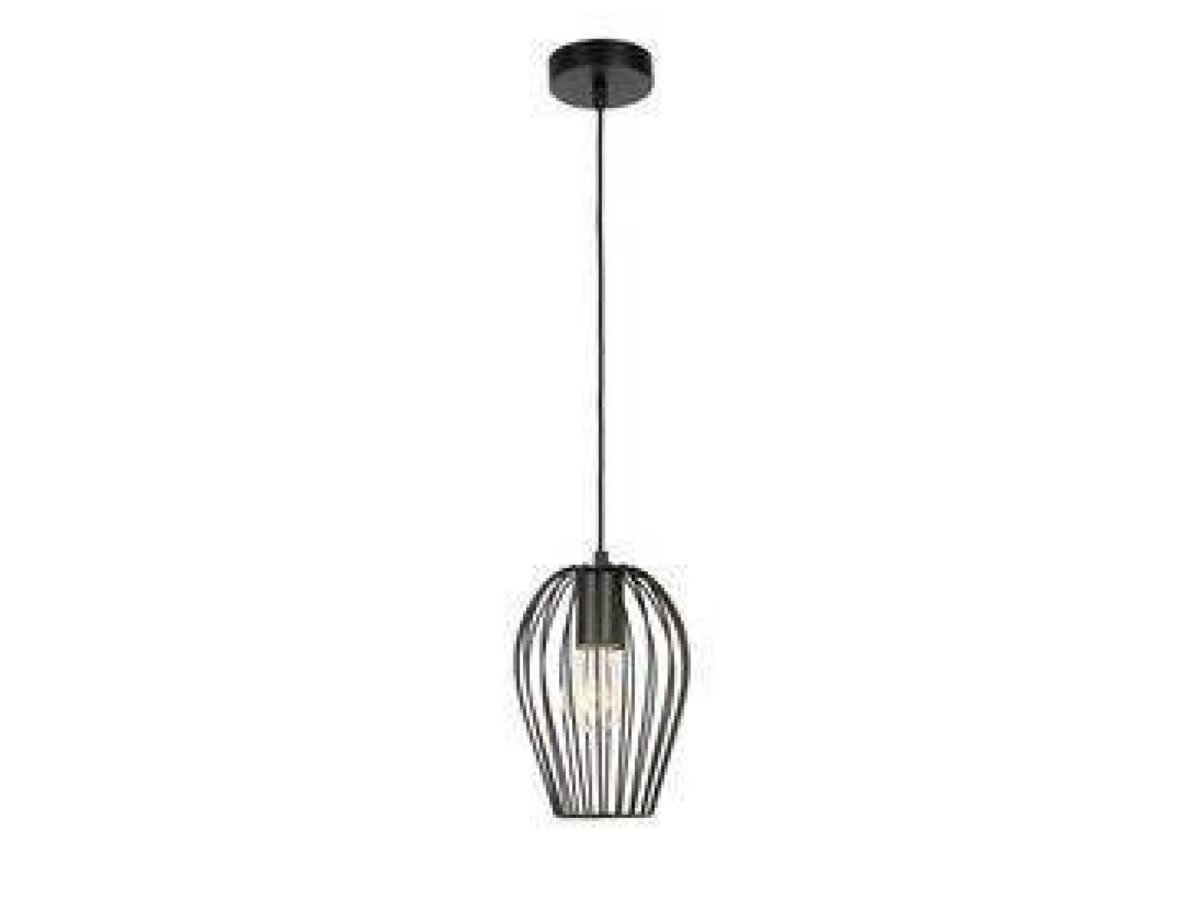 Lampa wisząca Teramano czarna z ażurowym kloszem 16,5 cm