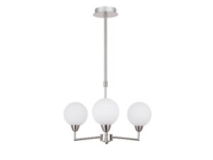 Miniaturka 2 - Lampa wisząca Teravio z trzema białymi kulistymi kloszami