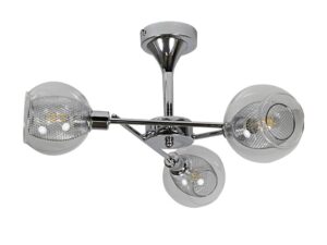Miniaturka 3 - Lampa wisząca Tereseta z trzema przezroczystymi szklanymi kloszami