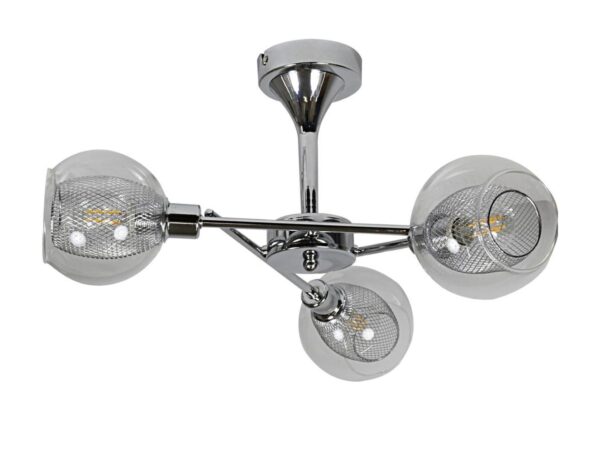 Lampa wisząca Tereseta z trzema przezroczystymi szklanymi kloszami