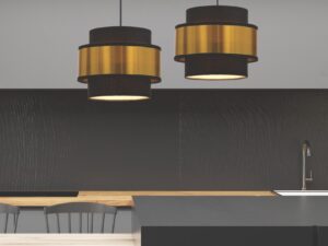 Miniaturka 1 - Dwupunktowa lampa wisząca Teritora z dekoracyjnymi abażurami we wnętrzu