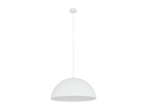 Miniaturka 2 - Biała lampa wisząca Titan z półokrągłym kloszem i białym zawieszeniem