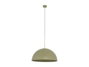 Miniaturka 6 - Oliwkowa lampa wisząca Titan z półokrągłym metalowym kloszem