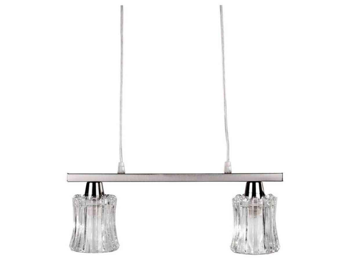 Lampa wisząca Toreta satyna z dwoma ryflowanymi kloszami