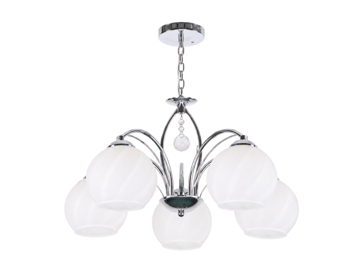 Lampa wisząca Toridira 5-punktowa E27 46 cm biała chrom