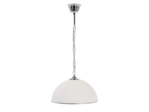 Miniaturka 1 - Lampa wisząca Torineta z chromowanymi detalami i białym kloszem