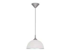 Miniaturka 3 - Lampa wisząca Torineta chromowa ze srebrnym zawieszeniem i białym szklanym kloszem