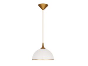 Miniaturka 1 - Lampa wisząca Torineta w kolorze patyny z białym szklanym kloszem
