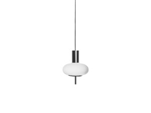 Miniaturka 1 - Czarna lampa wisząca TORNI A z białym kloszem na białym tle