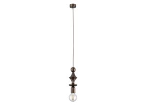 Miniaturka 2 - Lampa wisząca Tower brązowa, widok smukłej geometrycznej konstrukcji