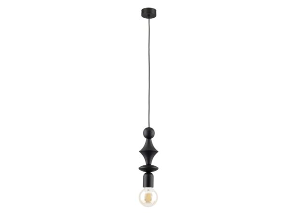 Lampa wisząca Tower czarna z podłużną geometryczną oprawą, zdjęcie produktu