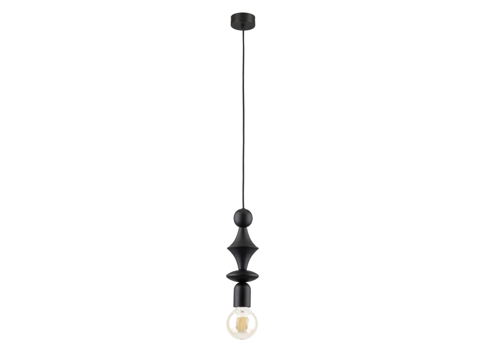 Lampa wisząca Tower czarna z podłużną geometryczną oprawą, zdjęcie produktu