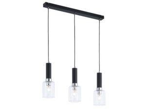 Miniaturka 1 - Trzypunktowa lampa wisząca Tuluza w chromowo-czarnym wykończeniu
