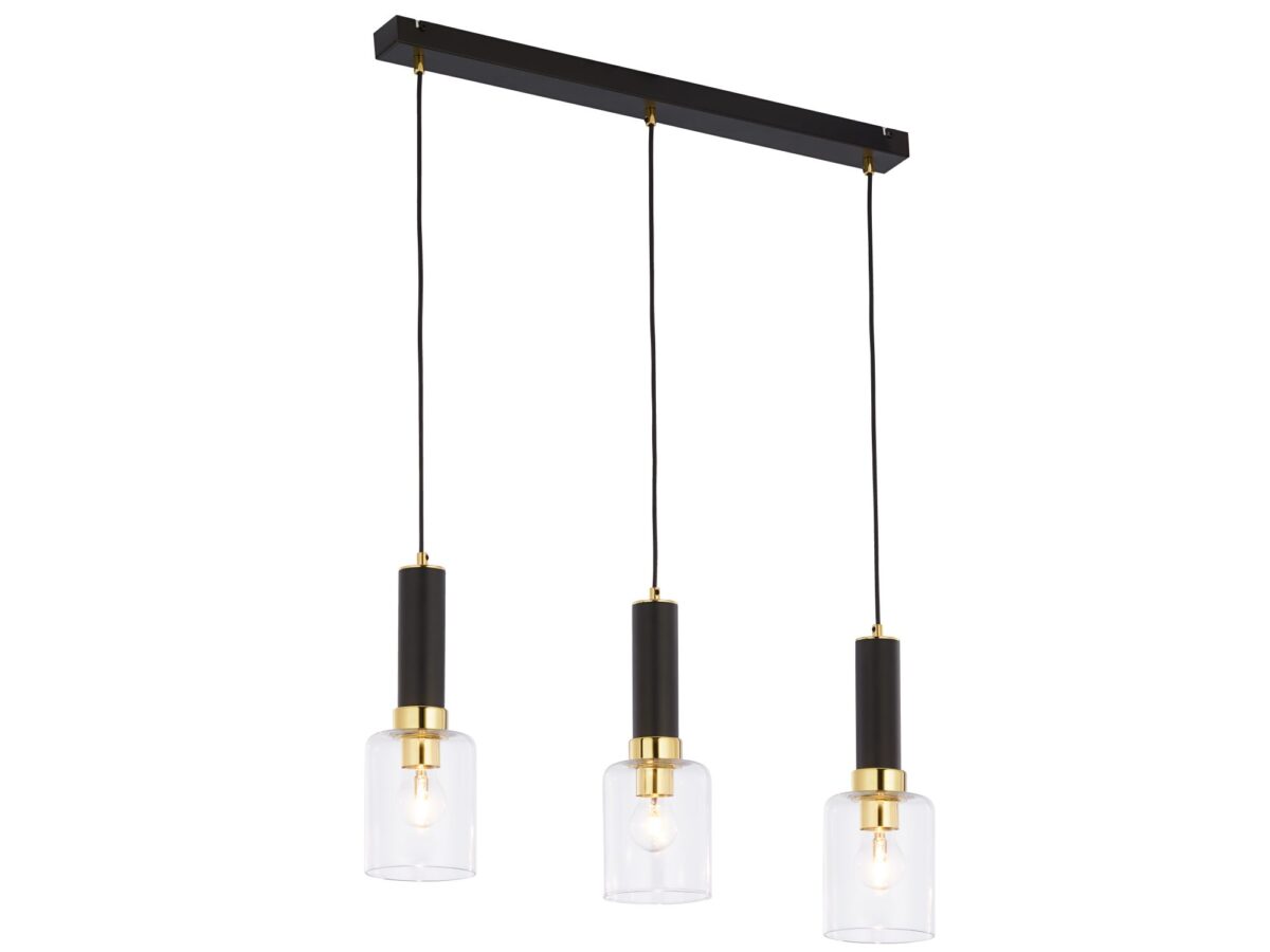 Lampa wisząca Tuluza 3-punktowa ze szklanymi elementami