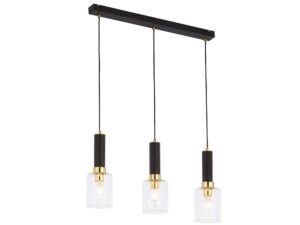 Miniaturka 2 - Trzypunktowa lampa wisząca Tuluza w złoto-czarnym wykończeniu