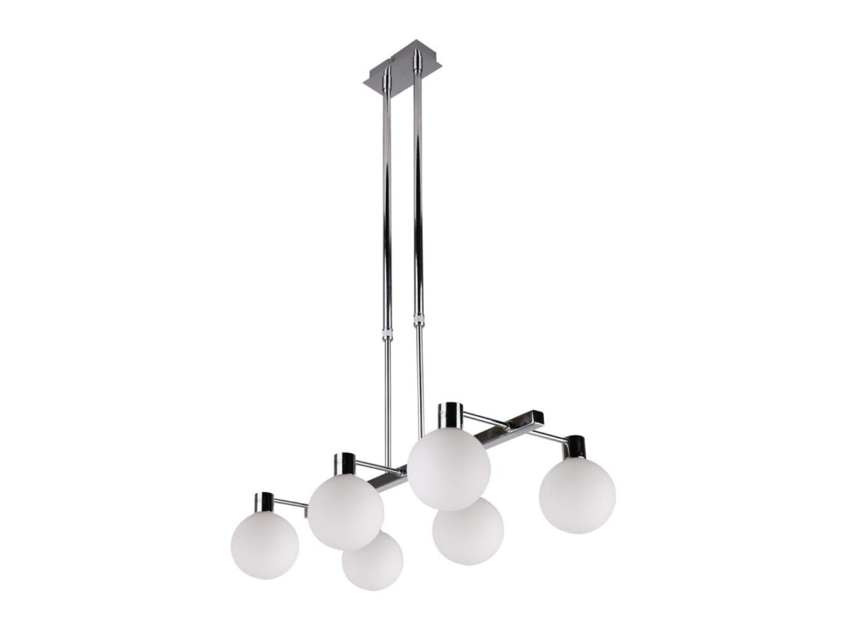 Lampa wisząca Uladena 6 × G9 59 cm chrom białe klosze