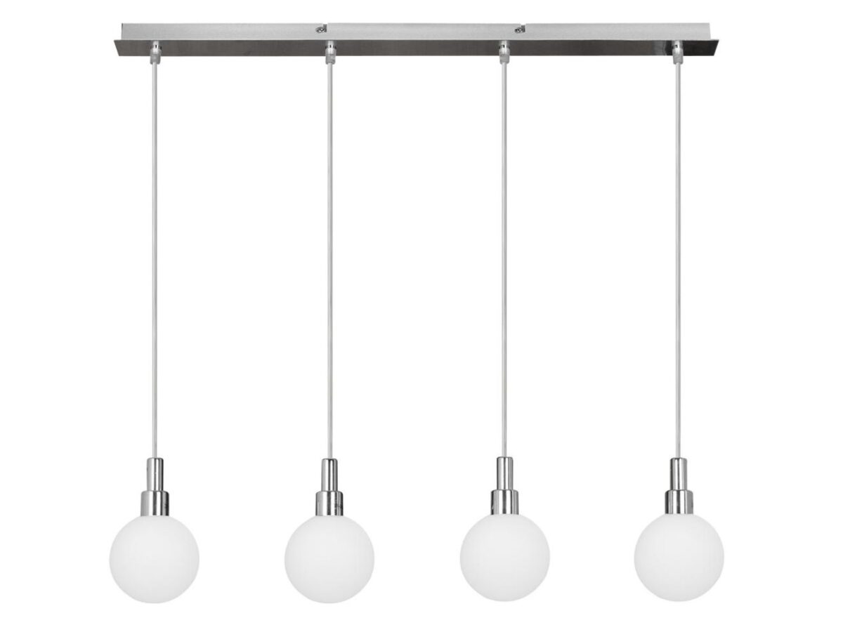 Lampa wisząca Uladena 4-punktowa chrom z białymi kloszami