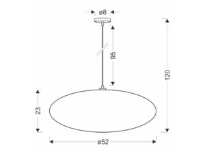 Miniaturka 3 - Lampa wisząca Ulidino Frappe rysunek wymiarowy 52 cm