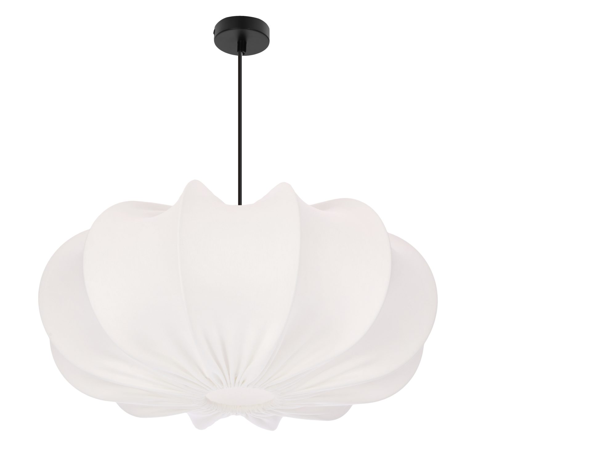 Lampa wisząca Ulidino z kremowym abażurem Latte na białym tle