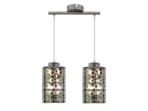 Miniaturka 2 - Lampa wisząca Ulosio chromowana z dwoma cylindrycznymi szklanymi kloszami